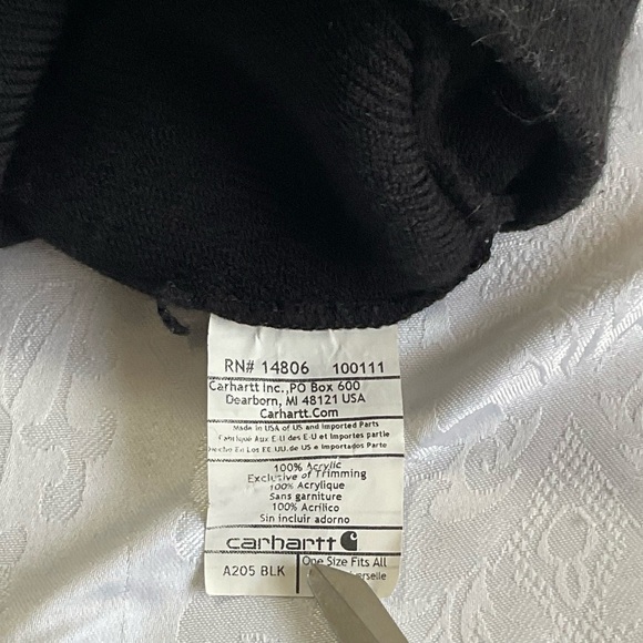 Carhartt Beanie Toque Adult One Size Black Knit Acrylic Made USA - Picture 4 of 4